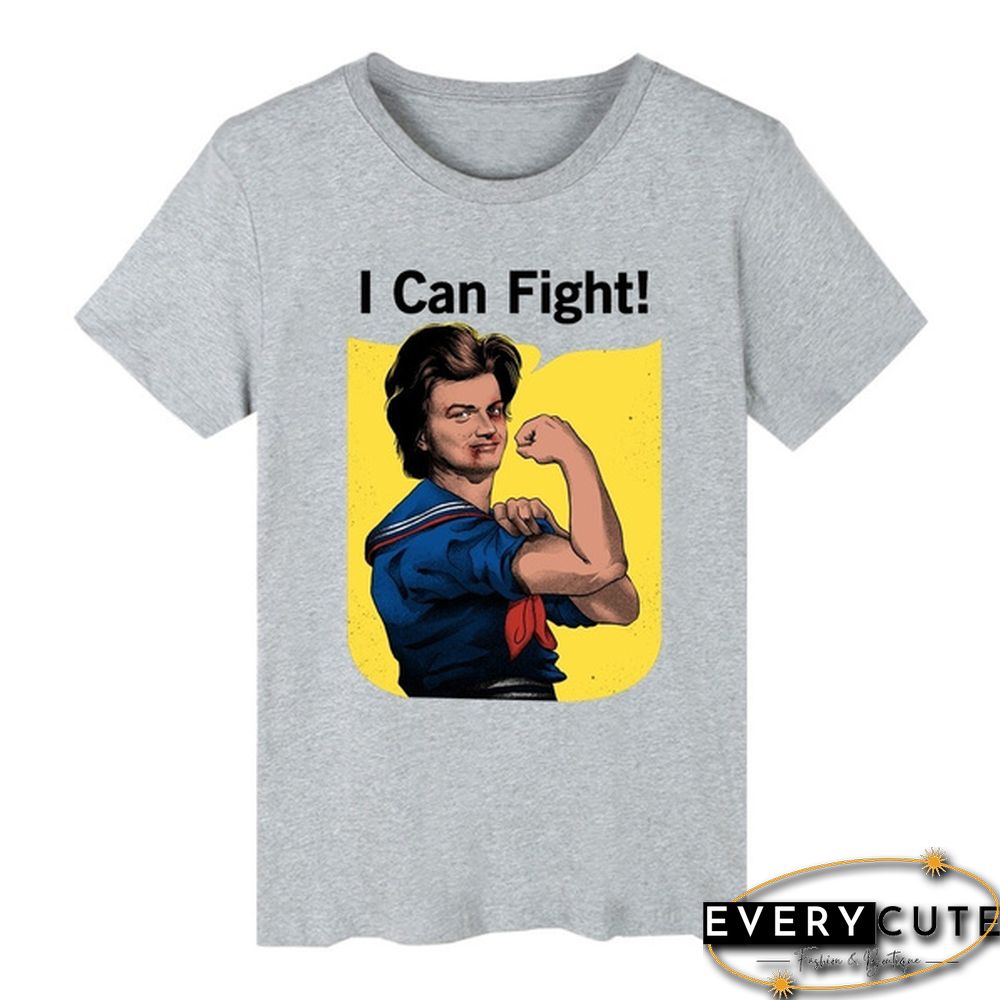 Stranger Things Steve Harrington I Can Fight Printed Short Sleeve T-Shirt