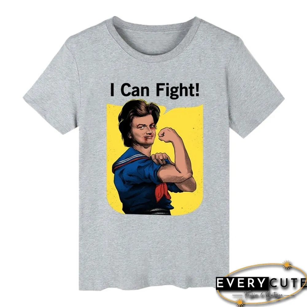 Stranger Things Steve Harrington I Can Fight Printed Short Sleeve T-Shirt