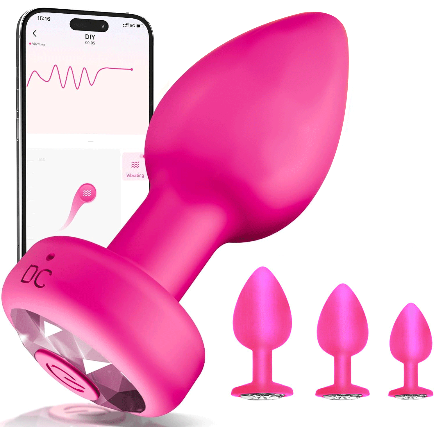 Tryst - 4PCS Upgraded Anal Training Kit, App-Controlled Silicone Vibrating Butt Plug with 10 Vibration for Beginners, Advanced Users for Men Women Couple By Rose Toy