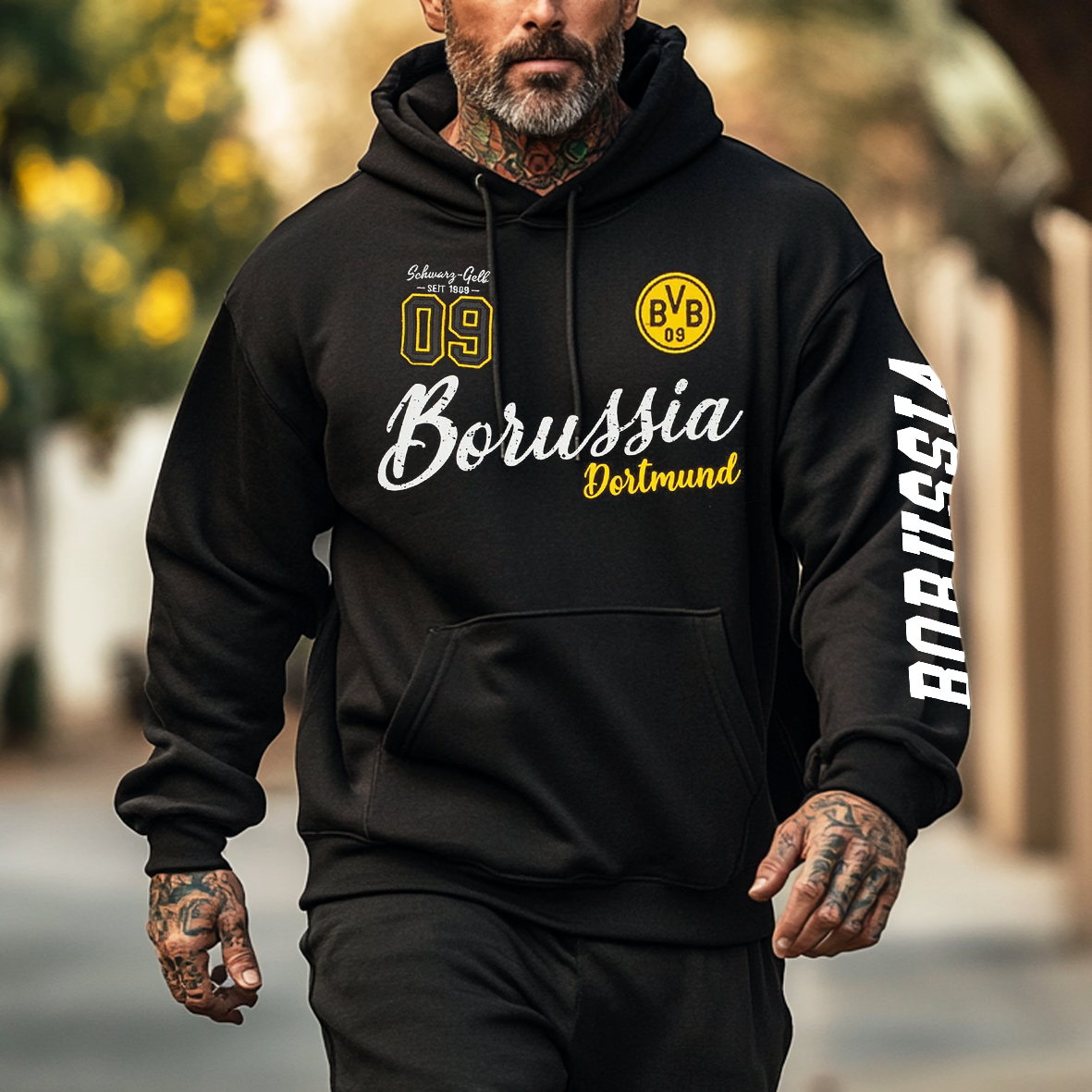 Unisex Football Racing Print Black Oversized Hoodie / TECHWEAR CLUB / Techwear