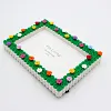 Flower Garden DIY Building Block Photo Frame Kit,Creative Handmade Assembled Photo Frame Handmade Craft Gift Home Tabletop Display Decor