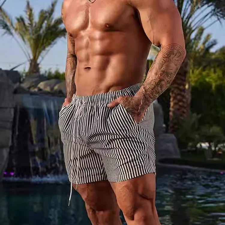 Men's Casual Sports Outdoor Striped Beach Pants 30224518X