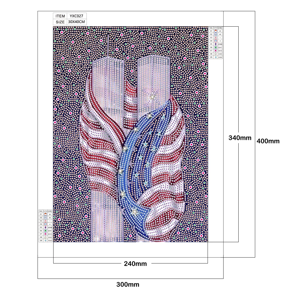 Diamond Painting - Full Crystal Rhinestone - US Flag(30*40cm)