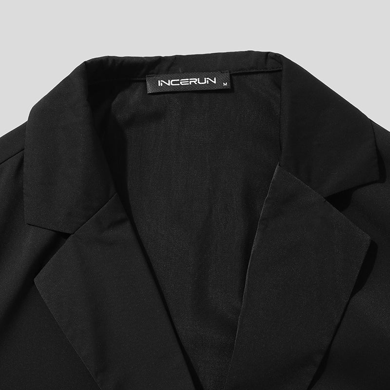 Aonga - Men's Irregular Placket Lace-up Jacket H aonga