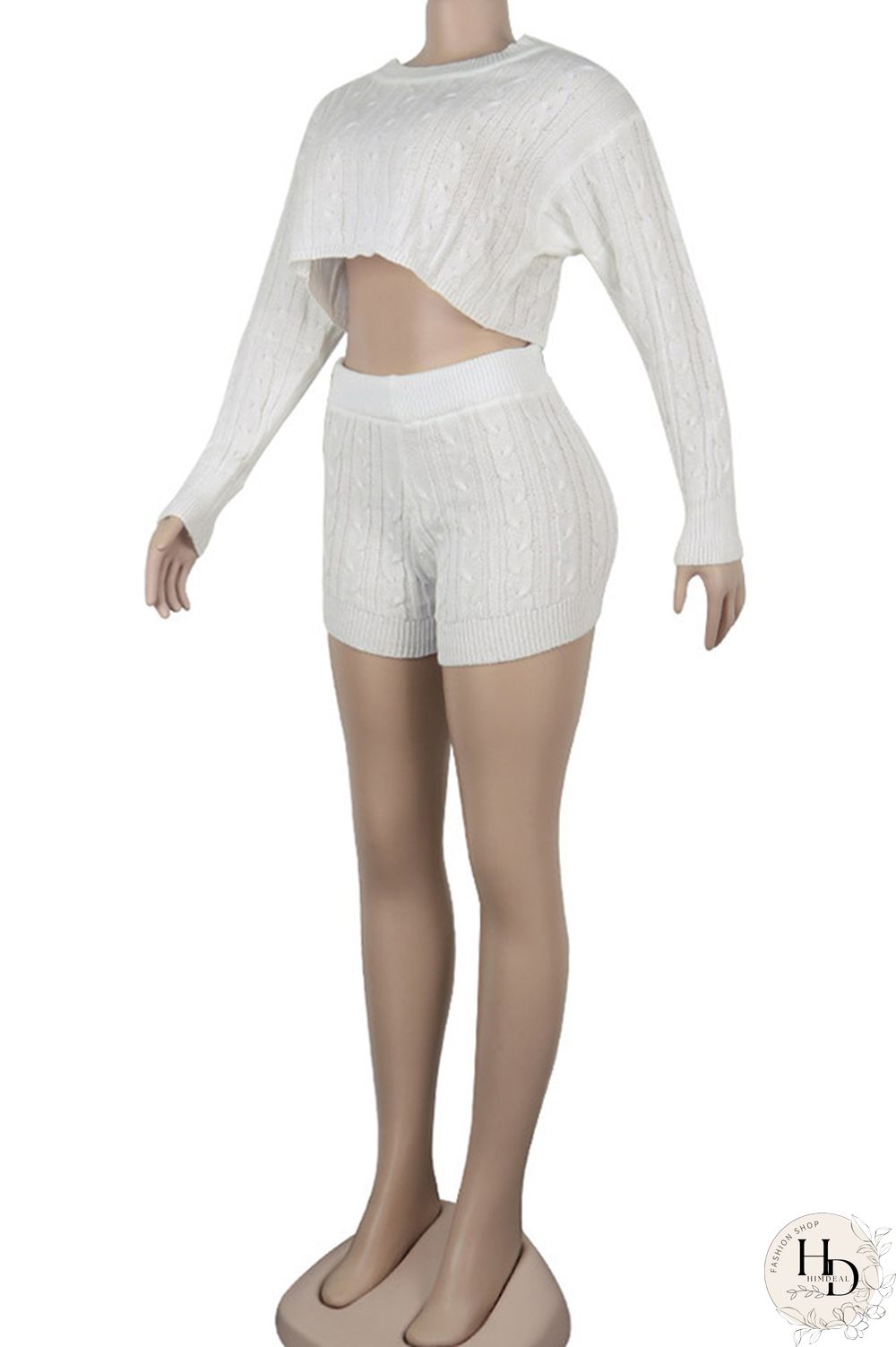 Orange Wool Europe and America Solid Two Piece Suits pencil Long Sleeve Two-Piece Short Set