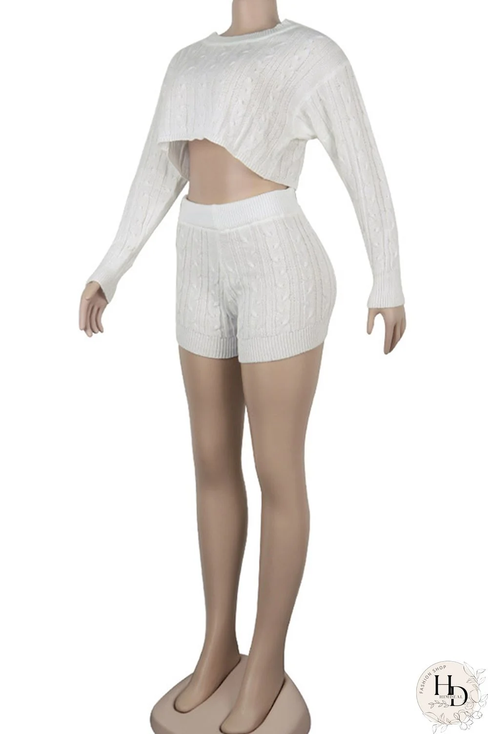 Orange Wool Europe and America Solid Two Piece Suits pencil Long Sleeve Two-Piece Short Set