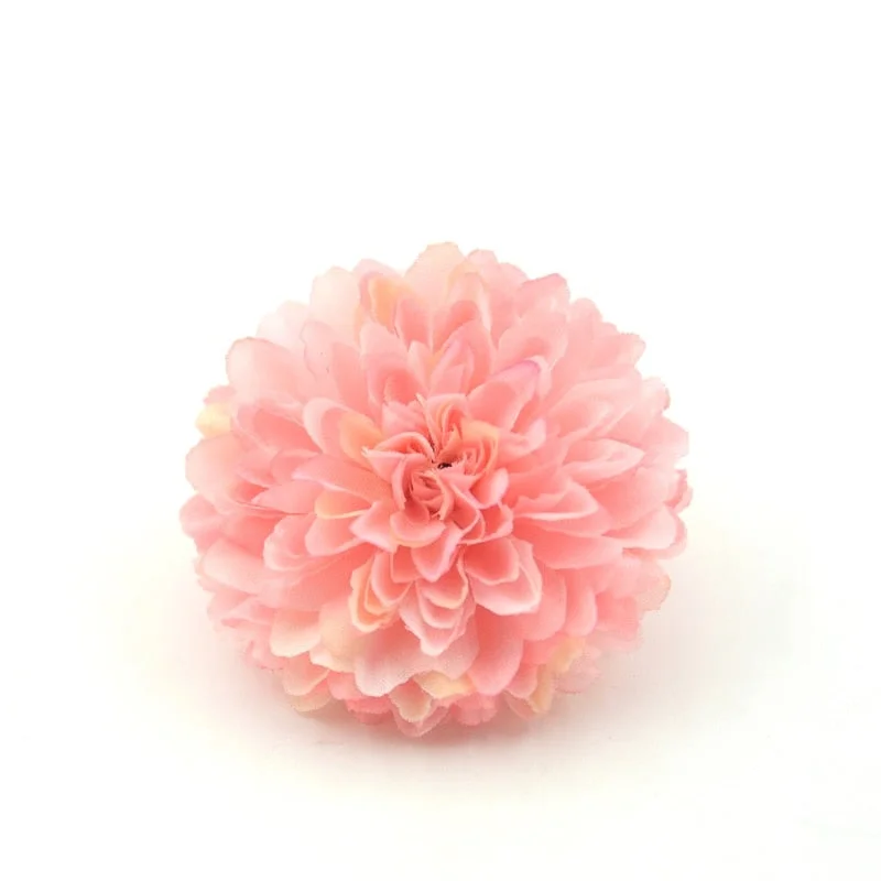 30pcs 5cm Silk Artificial Pompom Carnation Flower Head Hydrangea Wedding Home Decoration DIY Scrapbooking Craft Fake Flowers