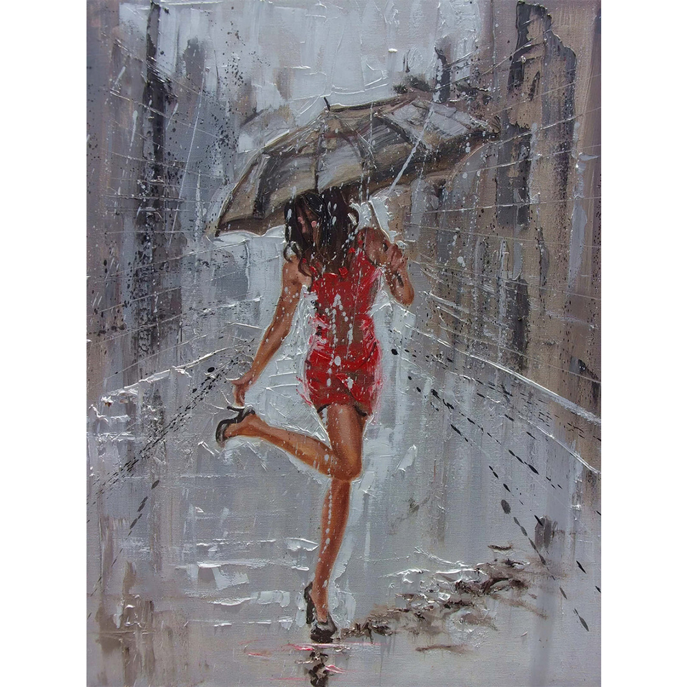 

30*40CM - Round Drill Diamond Painting - Oil Painting Girl, 501 Original
