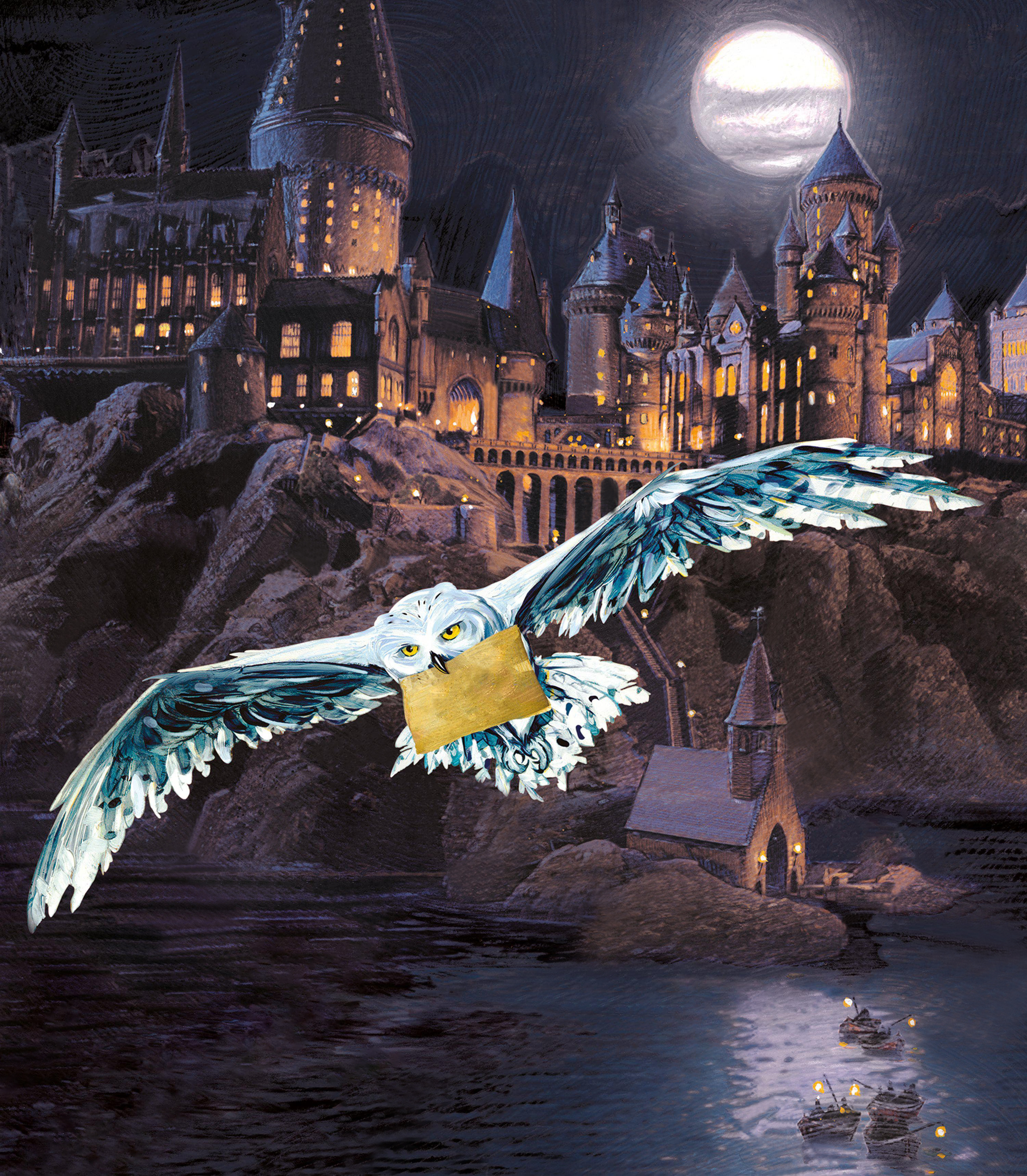 Hogwarts And Hedwig 40*50CM(Canvas) Full Round Drill Diamond Painting gbfke