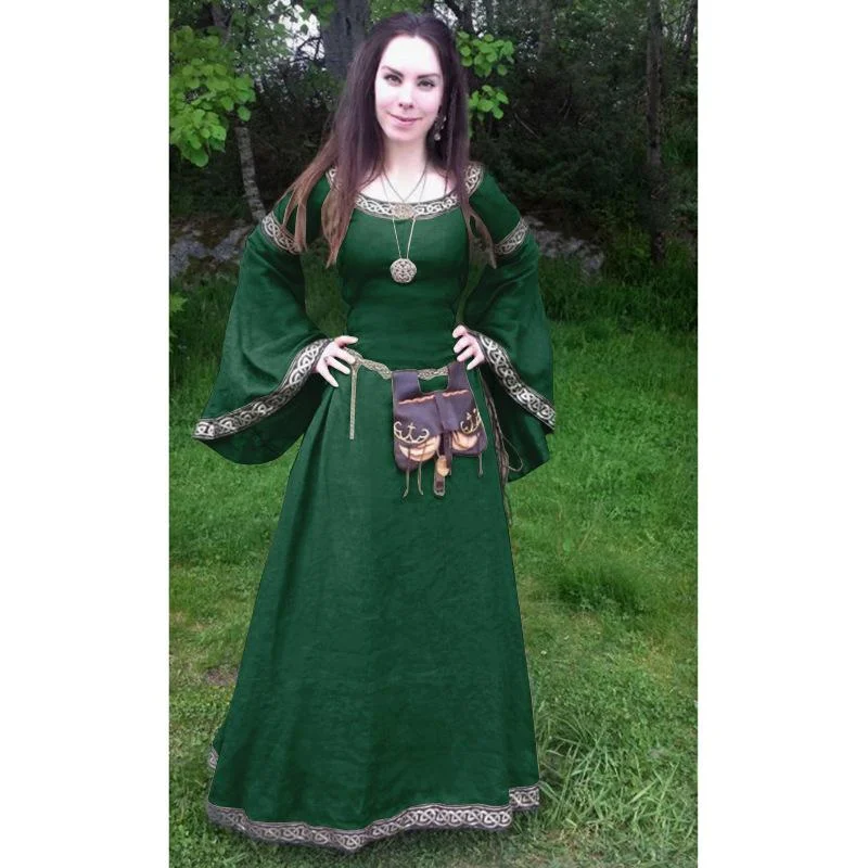 Halloween Medieval Dress Long Sleeve O-Neck Cosplay Victorian Costume