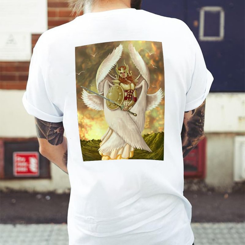 Angel Athena Printed Casual Men's T-shirt - Krazyskull
