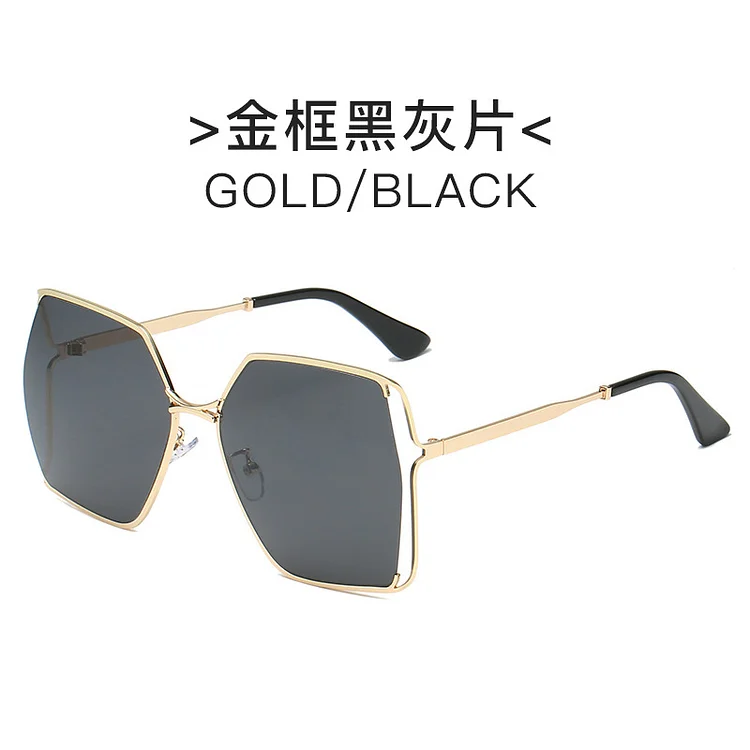 Gradient Oversized Square Sunglasses Y2K Women New Luxury Brand Hollow Lens Vintage Alloy Sun Glasses Female Green Shades UV400