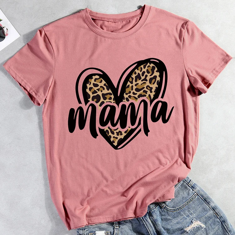 Leopard heart mama  T-shirt Tee -012219