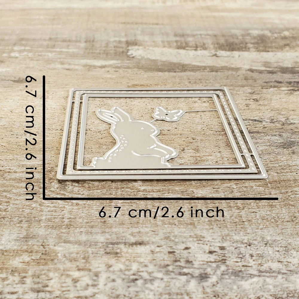 Nigikala Easter Rabbit Bunny Frame Metal Cutting Dies Scrapbooking Stencil Die Cuts Card Making DIY Craft Embossing New Dies