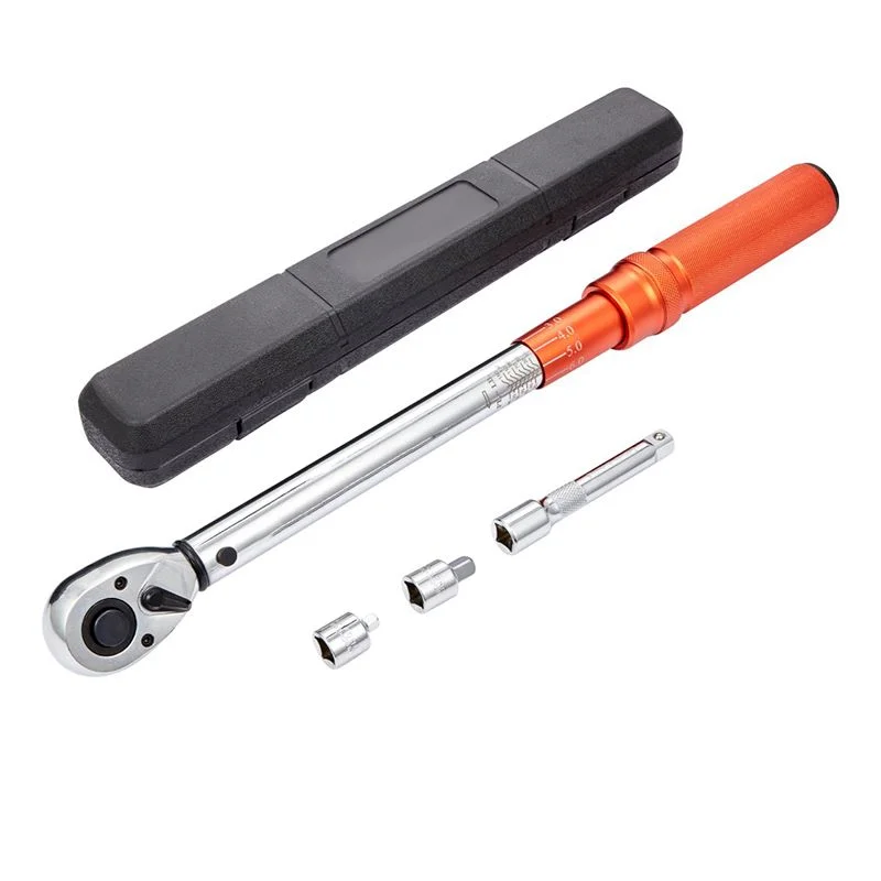 Mechanical Dual Range Scales Torque Wrench Kit with Adapters Extension Rod