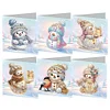 6Pcs Diamond Painting Winter Snowman Greeting Cards Christmas Cards
