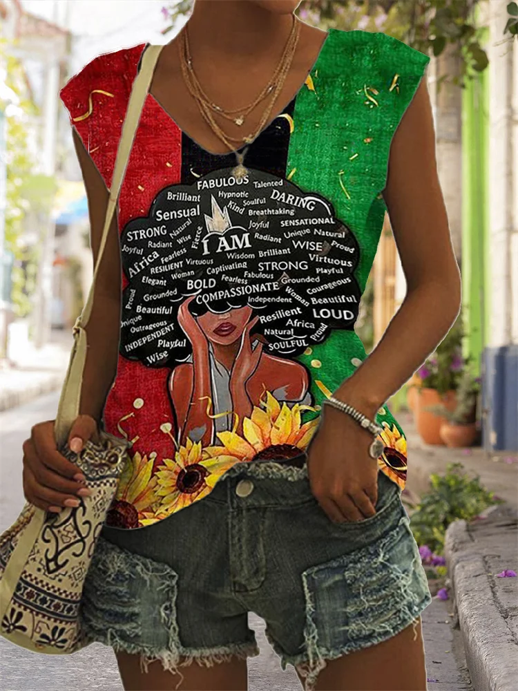 Juneteenth Black Pride Colorblock Tank Top