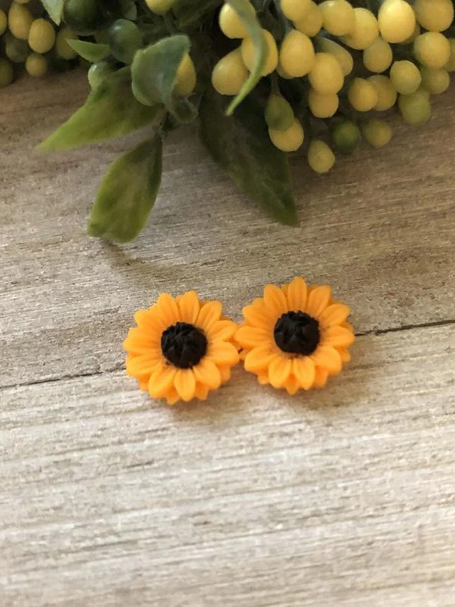 Cute Sunflower Ear Studs Earrings
