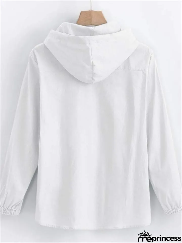 Casual Cotton Linen Long&nbsp;Sleeve Mens Lightweight Hoodie