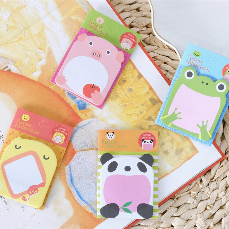 Korea Creative Stationery Cute Cartoon Zoo Animal Park Tearable Notes Post-it Notes Message N Stickers