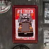 Vecteur Premium | Gros camion - Panneaux en &eacute;tain m&eacute;tallique(20*30cm/30*40cm) - Garage
