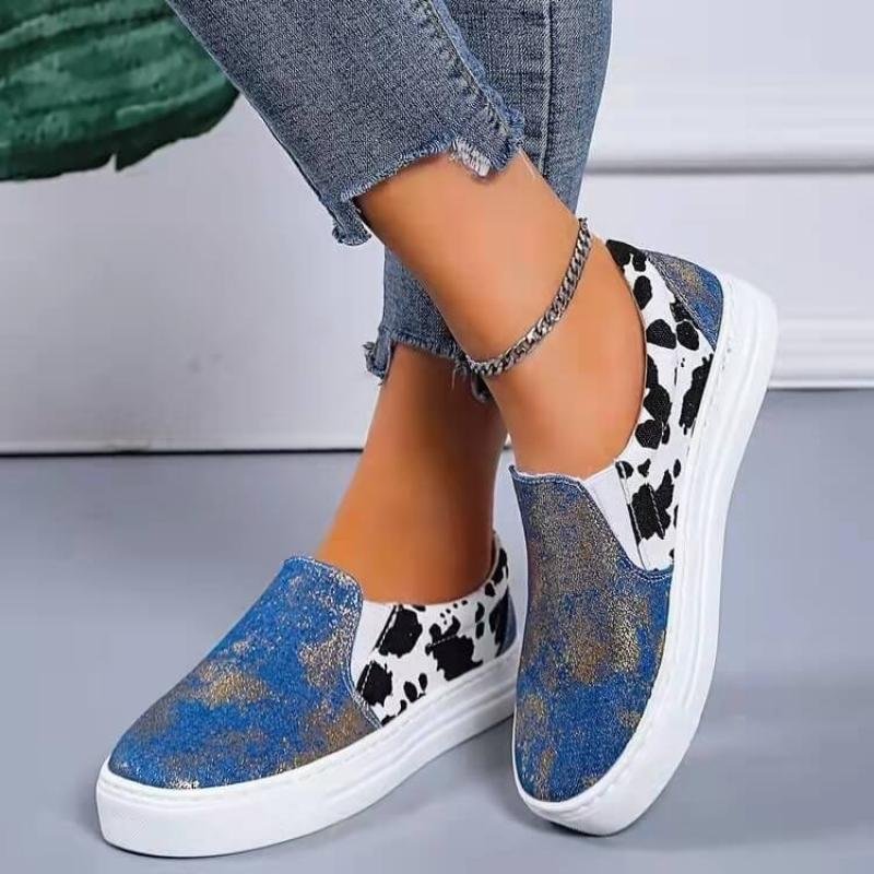 Women's Casual Color-Blocking Slip On Flat Loafers