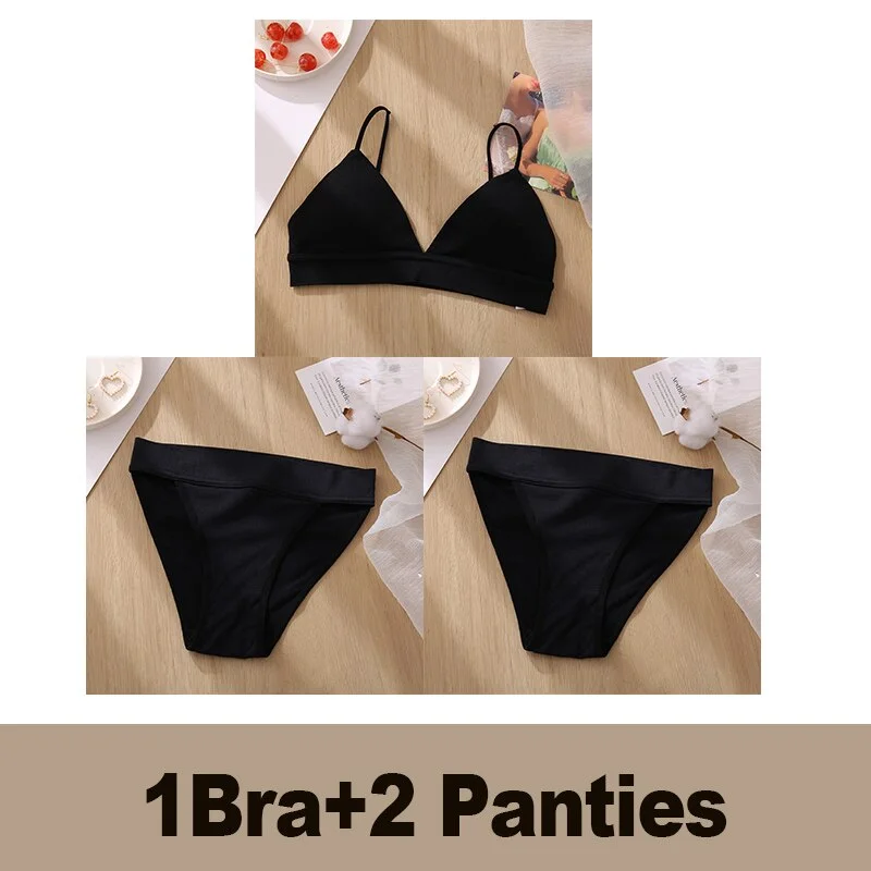 Bra Set Women's Underwear Push Up Bras Sexy Bralette Seamless Brassiere Gather Padded Female Wirefree Intimates Lingerie 2/3PCS