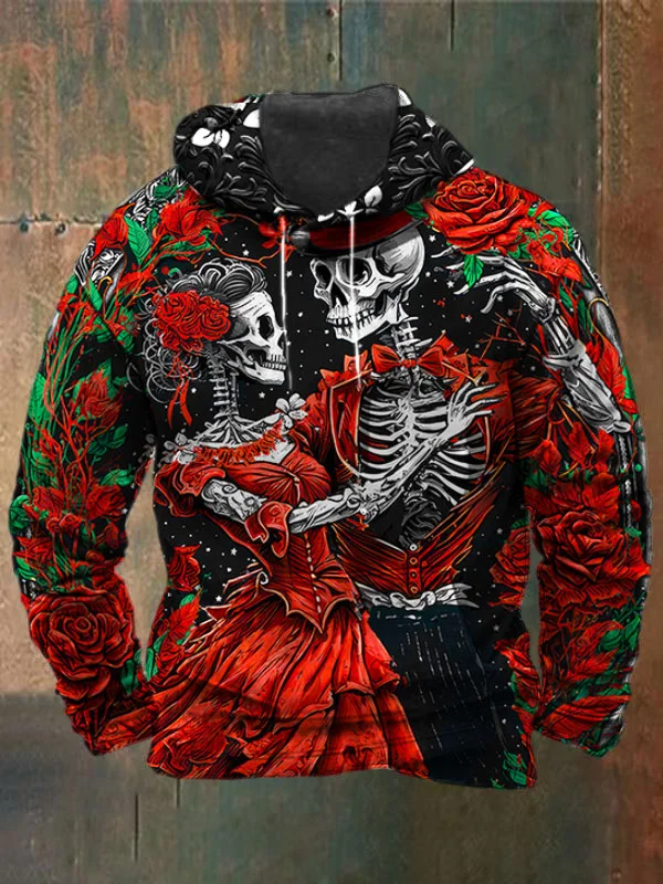 Unisex Skull Print Heavyweight Hoodies