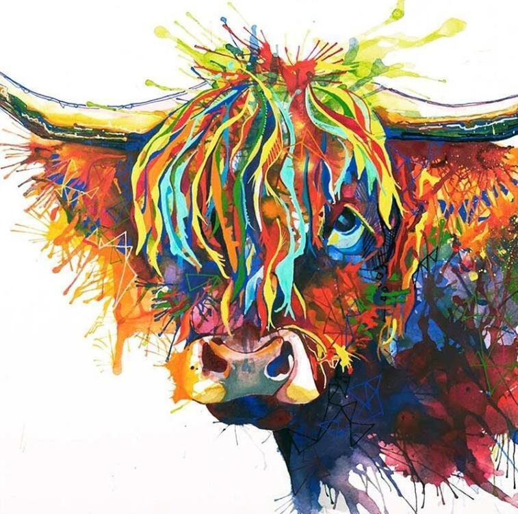 Animal Cow Paint By Numbers Kits UK For Adult HQD1259
