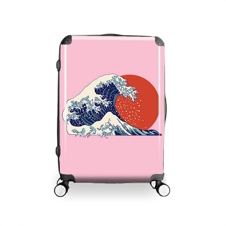 The Great Wave Off Kanagawa And Sun, Ukiyo-e Hardside Luggage