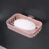 Wall Hanging Soap Box Drain Soap Holder Bathroom Accessories Suction Cup Soap Dish Tray Soap Dish for Bathroom Soap Container