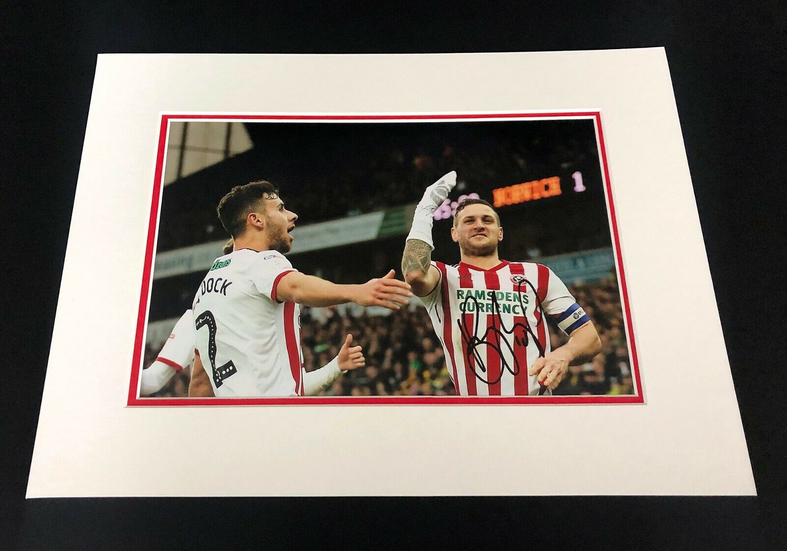 Billy Sharp SIGNED SUFC Photo Poster painting Display (16x12 inch Mount) Sheffield United AFTAL