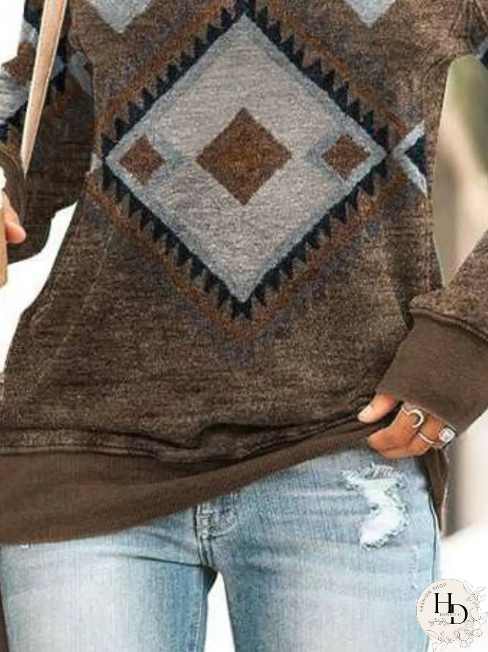 Casual Long Sleeve Crew Neck Printed Sweatshirts