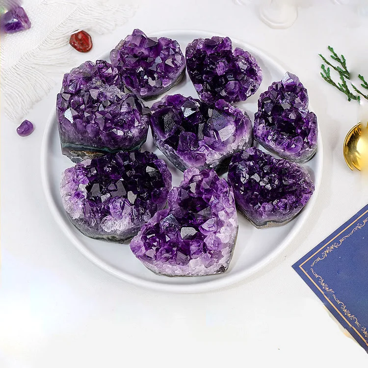Olivenorma Amethyst Crystal Cluster Natural Stone