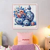 Blue And White Porcelain And Flowers-11CT Stamped Cross Stitch 40*40cm/15.75*15.75in