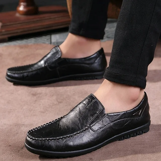 Sursell Shoes Men's Loafers & Slip-Ons British Daily  Leather Breathable Non-slipping Wear Proof Outdoor Walking Shoes