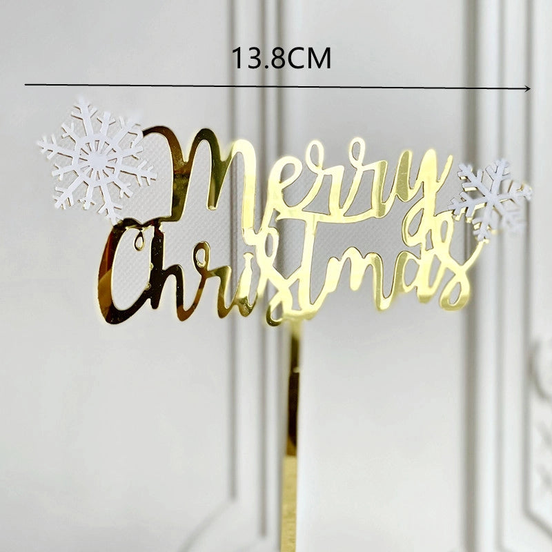 Christmas Cute Pastoral Letter Arylic Party Festival Cake Decorating Supplies
