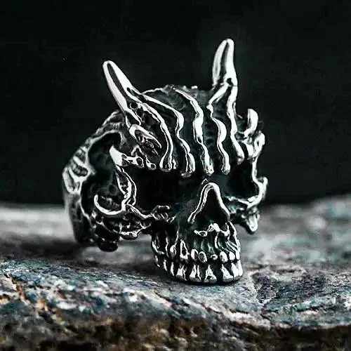Gothic Stainless Steel Ghost Skull Ring