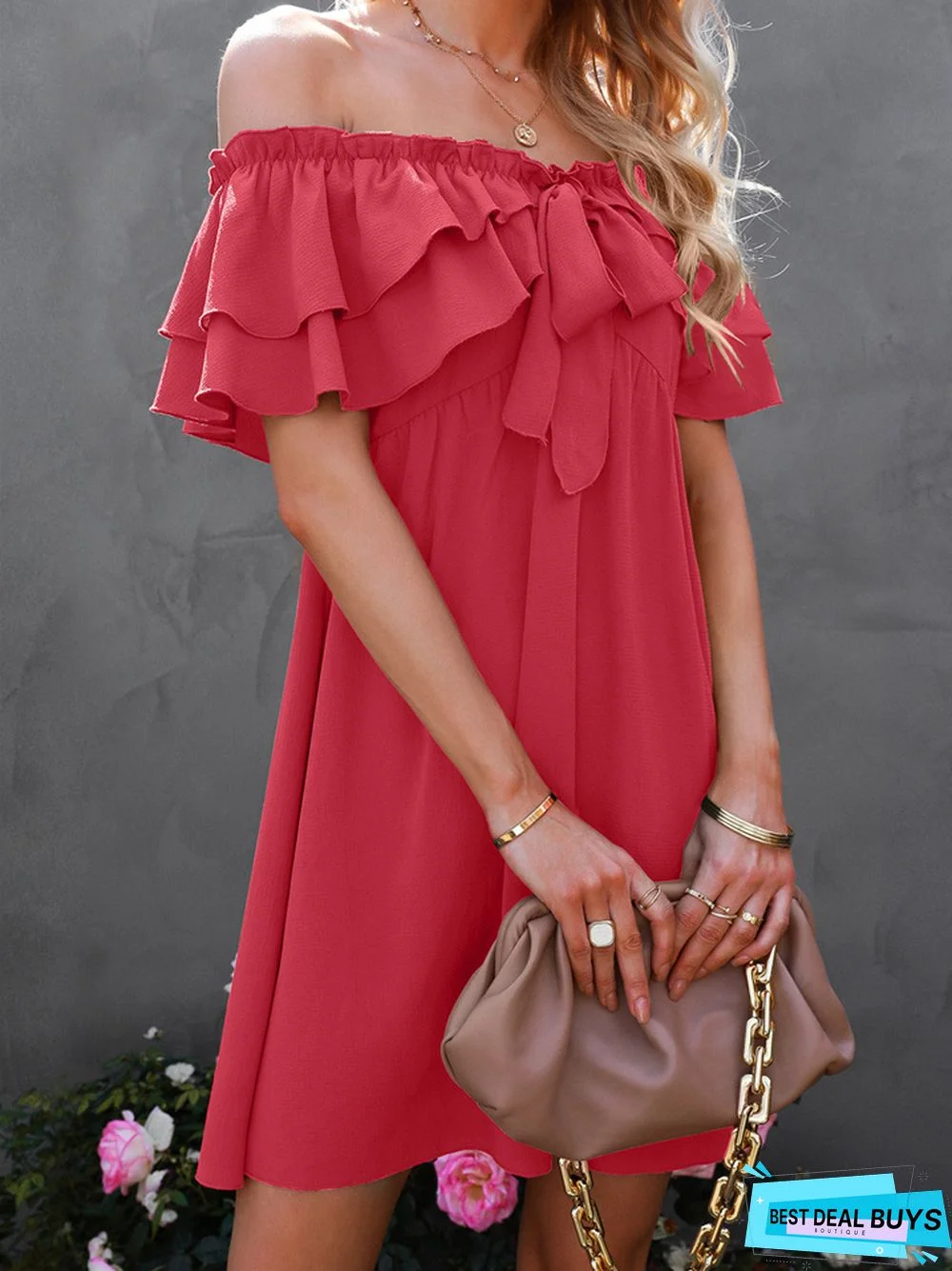 Women's Sexy Shoulder Dress Short Skirt Girl Black Dresses