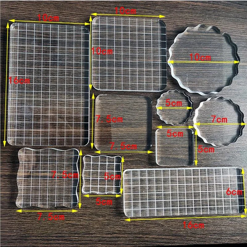 Transparency Acrylic Block for DIY Transparent Seal Stamp Block for DIY Scrapbooking Clear Photo Album Decorative Tool