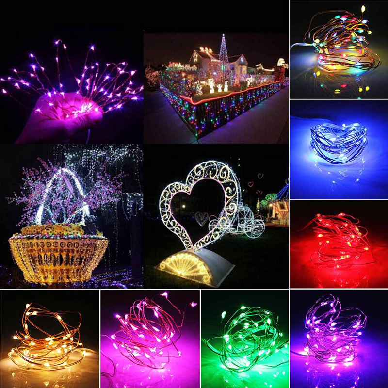 Solar LED String Lights Outdoor String Light, LEDs Fairy Holiday Christmas Party Garland Solar Garden Waterproof Decor
