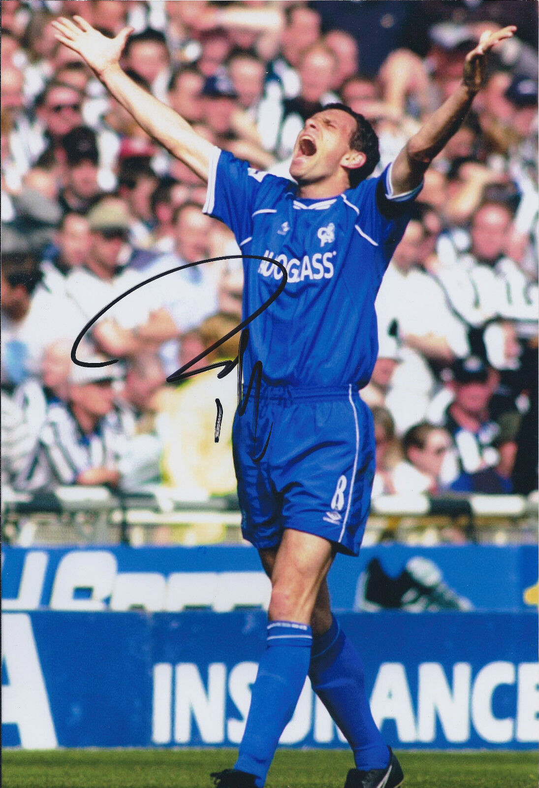 Gus POYET Signed Autograph 12x8 Photo Poster painting AFTAL COA Chelsea Sunderland Manager RARE