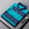 Cotton Striped Embroidered Polo Shirt (6 Colors)