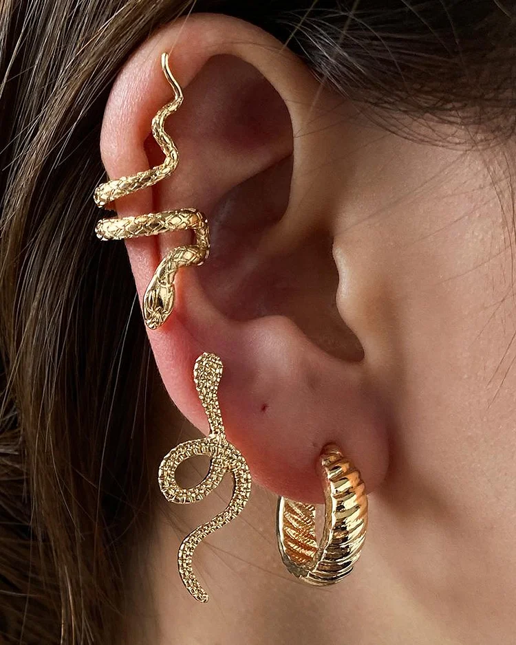 Vintage Serpentine Three-piece Earrings