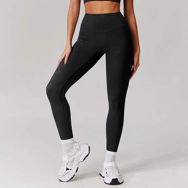 PASUXI Women's High Waist Gold-Stamped Yoga Pants: Quick-Drying Nude Casual Wear for Running and Fitness huanwei