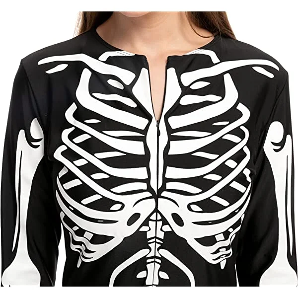 Skeleton Body Suit Spooktacular Creation Adult Women Glow in the Dark Skeleton Costume for Halloween Dress Up Party Role Playing Cosplay Medium