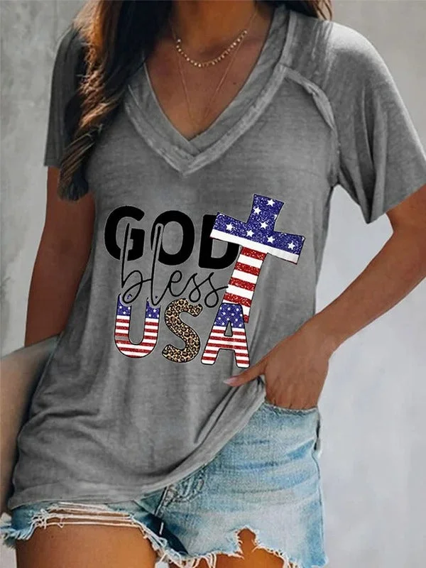 Easter Women's Flag Letter Print Top