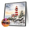 Diamond Painting-DIY Full Round Drill Christmas Lighthouse