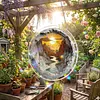 (18.5cm)DIY Acrylic Jigsaw Puzzle Window Hanging with Hanging Chain DIY Stained Glass Decoration Round Window Puzzle Decor for DIY Craft Project (Sunrise)