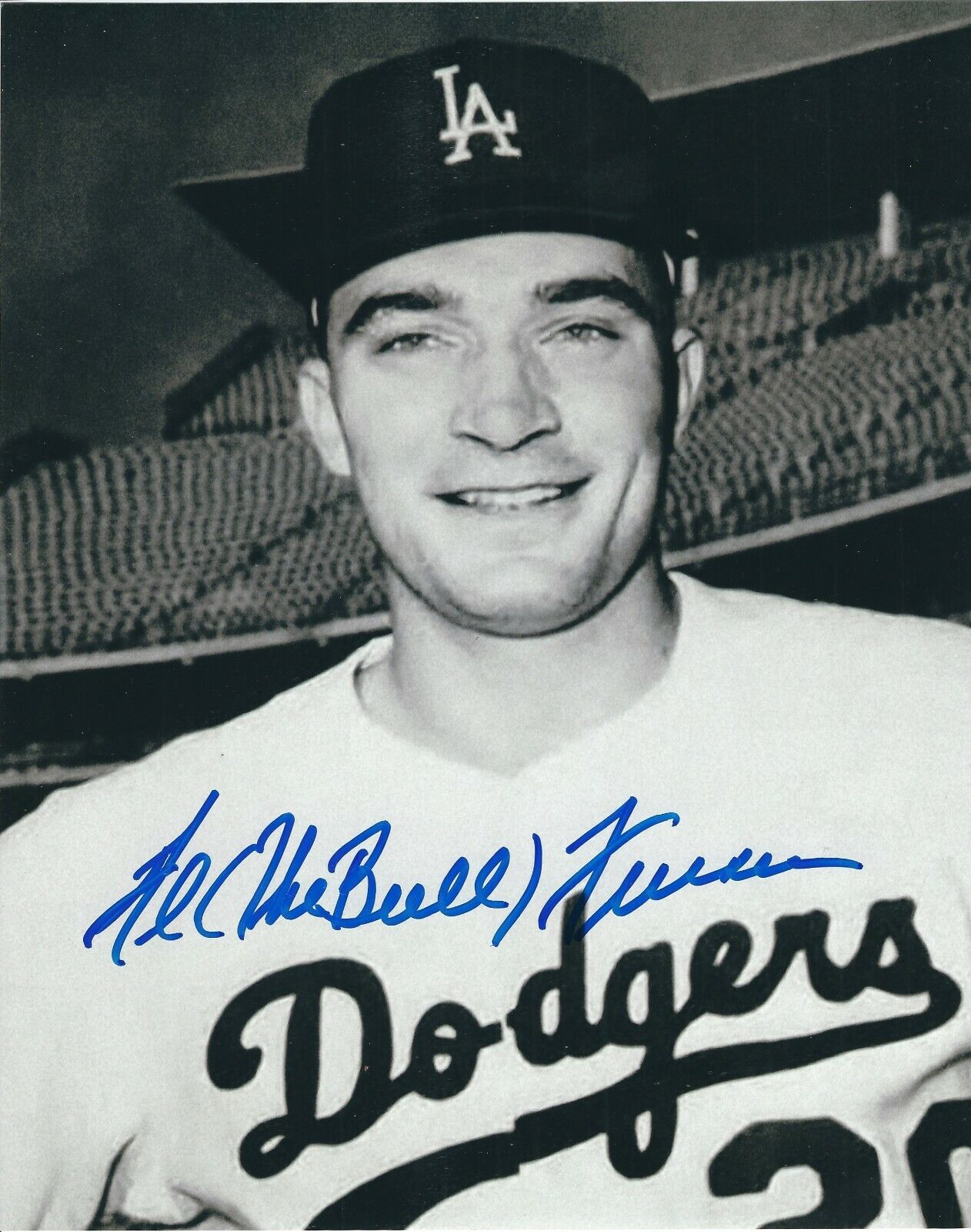 Signed 8x10 AL FERRARA Los Angeles Dodgers Autographed Photo Poster painting - COA